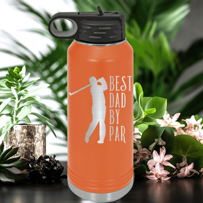 Orange golf water bottle Best Dad By Par