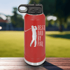 Red golf water bottle Best Dad By Par