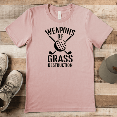 Heather Peach Mens T-Shirt With Best Weapons Design