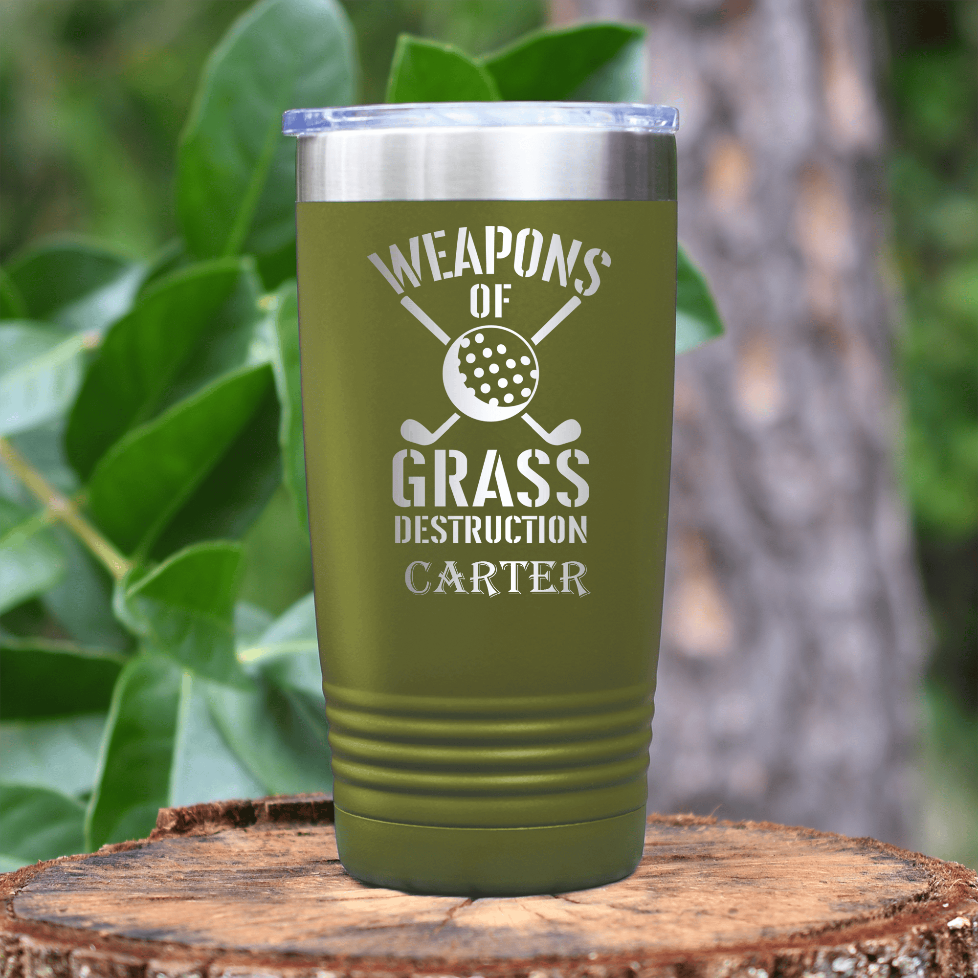 Military Green Golf Tumbler With Best Weapons Design