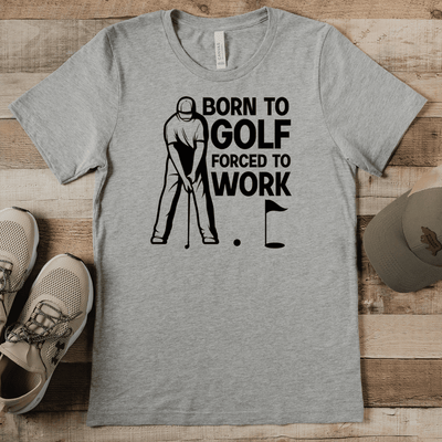 Grey Mens T-Shirt With Born To Golf Design