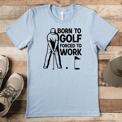 Light Blue Mens T-Shirt With Born To Golf Design