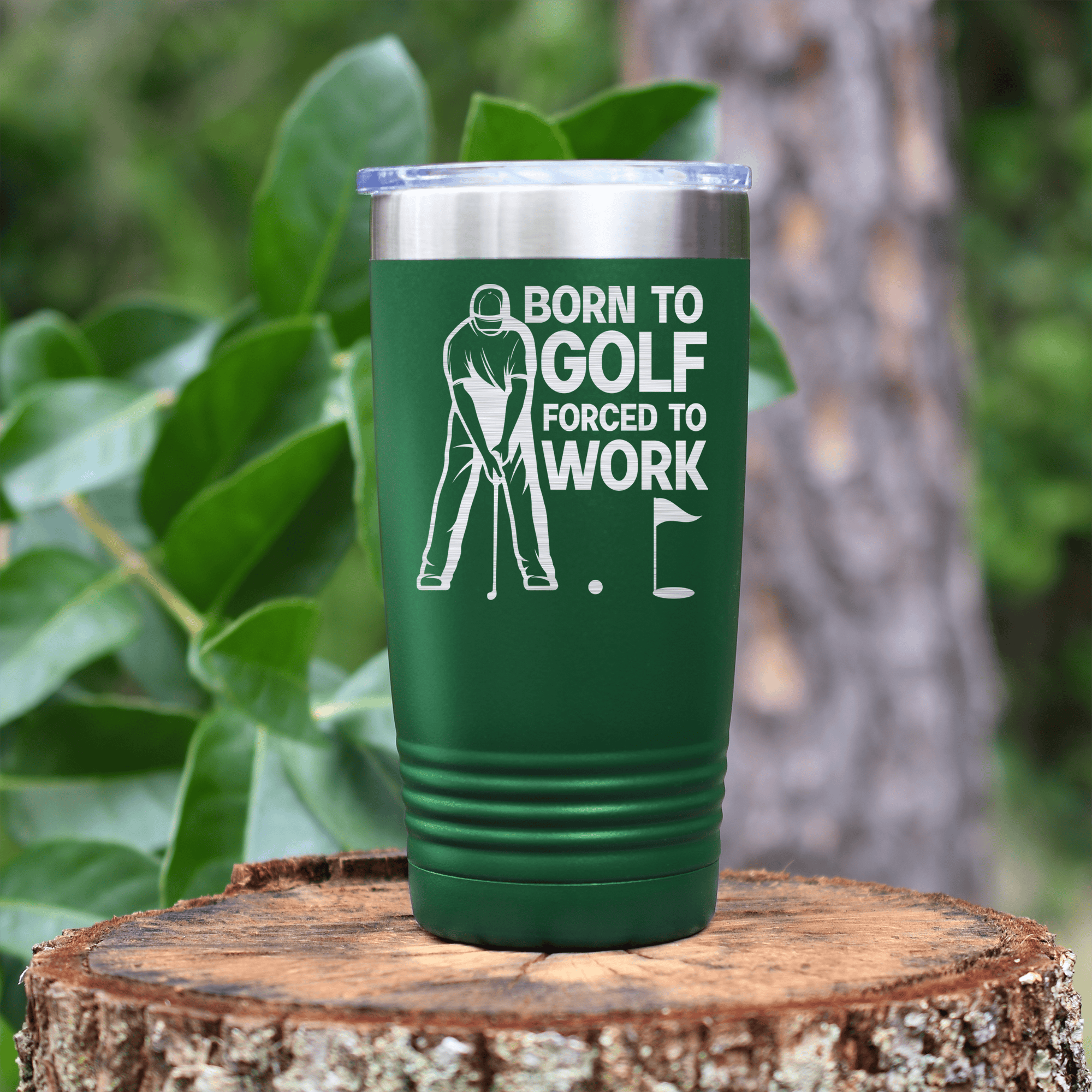 Green golf tumbler Born To Golf
