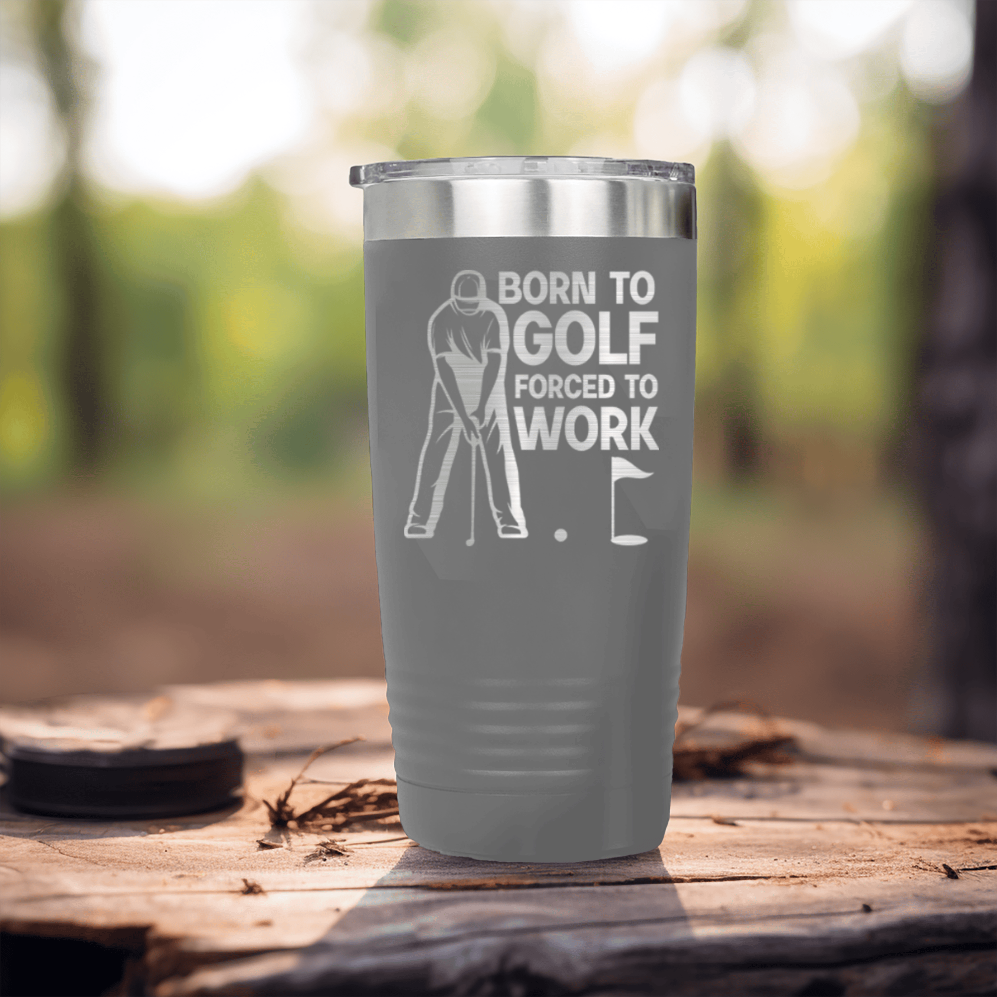 Grey golf tumbler Born To Golf