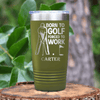 Military Green Golf Tumbler With Born To Golf Design