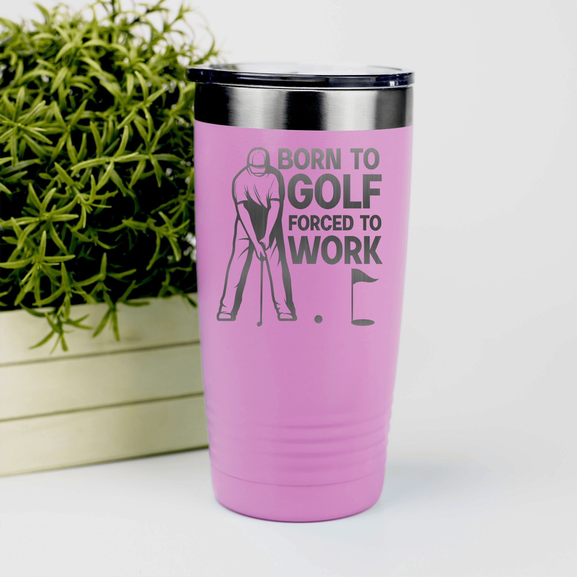 Pink golf tumbler Born To Golf