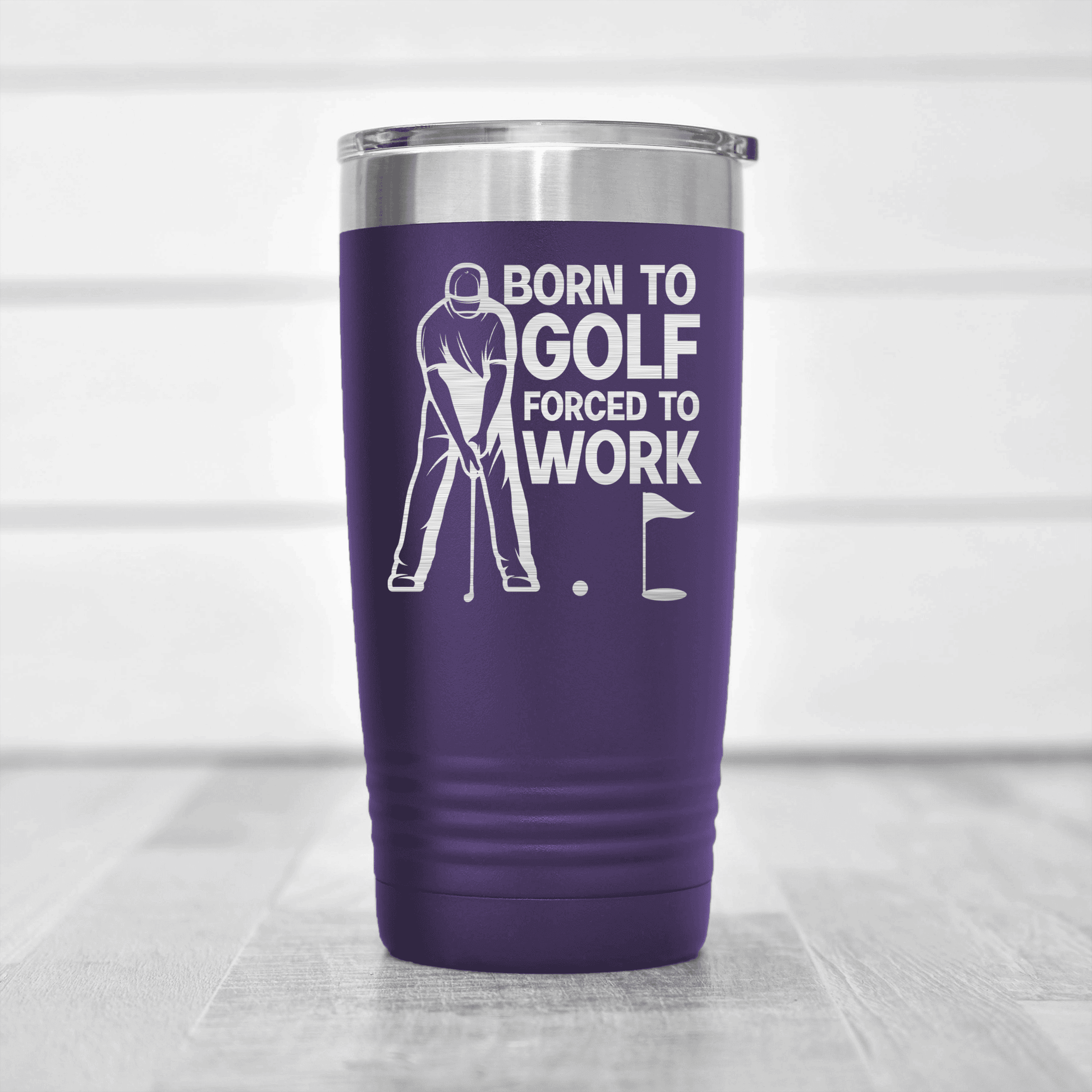 Purple golf tumbler Born To Golf