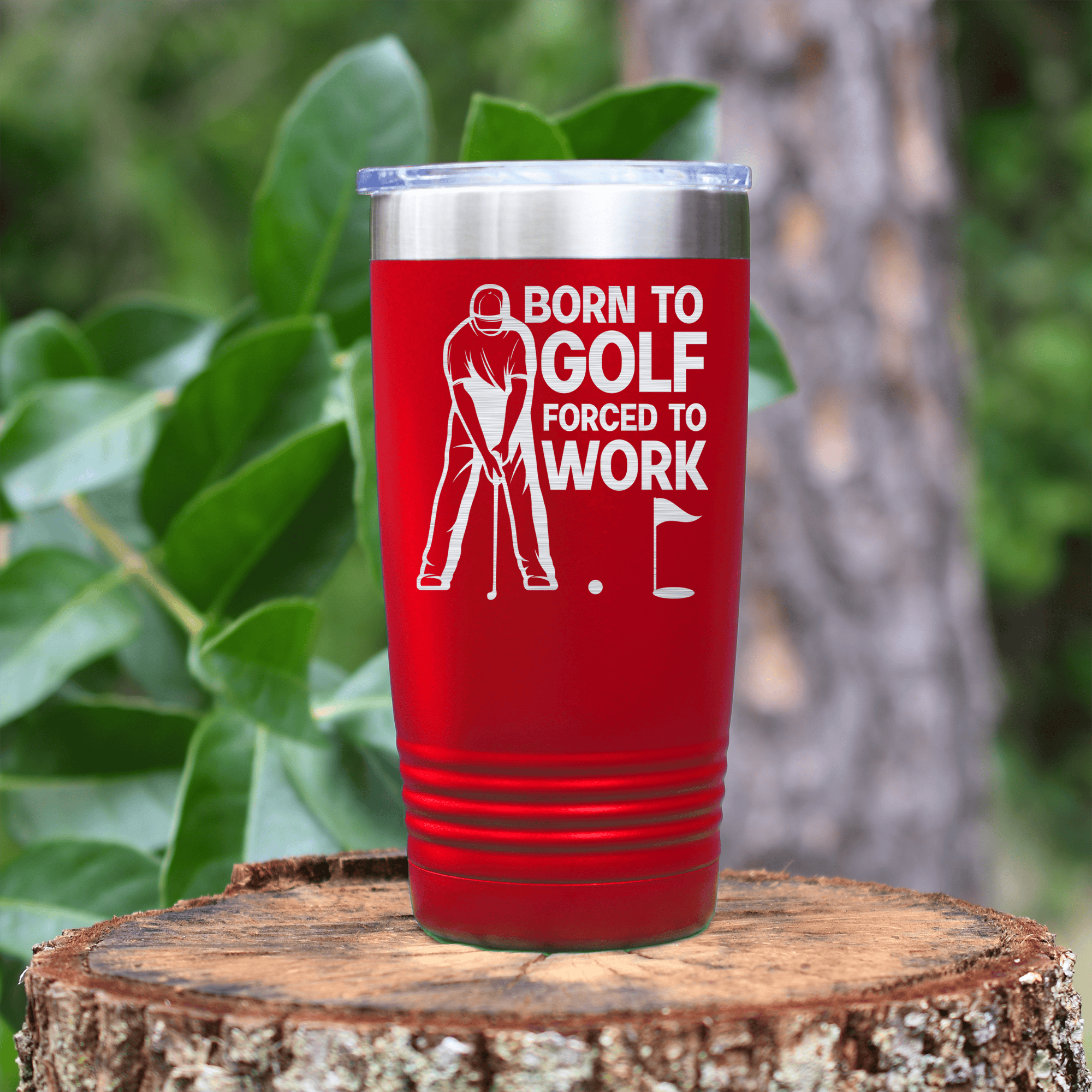 Red golf tumbler Born To Golf