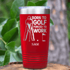 Red Golf Tumbler With Born To Golf Design