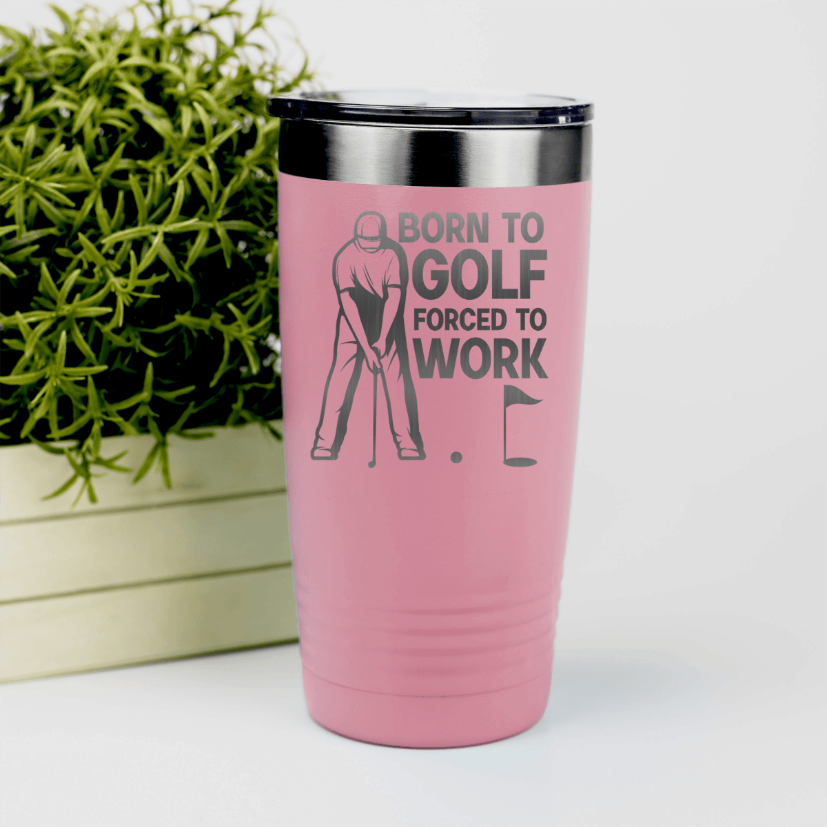Salmon golf tumbler Born To Golf