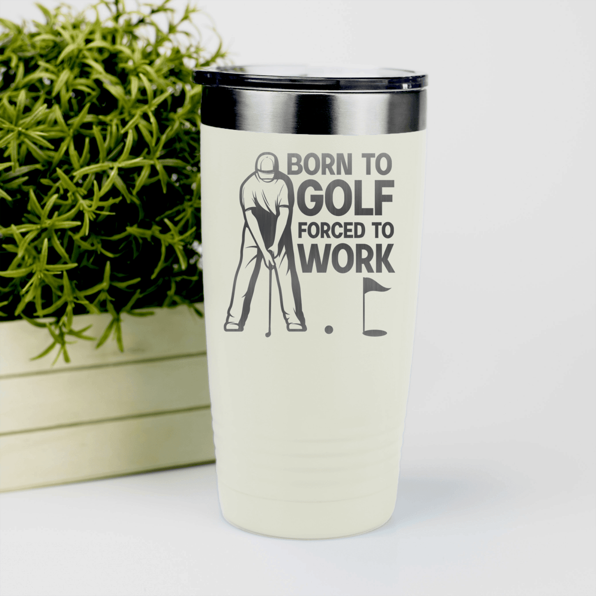 White golf tumbler Born To Golf
