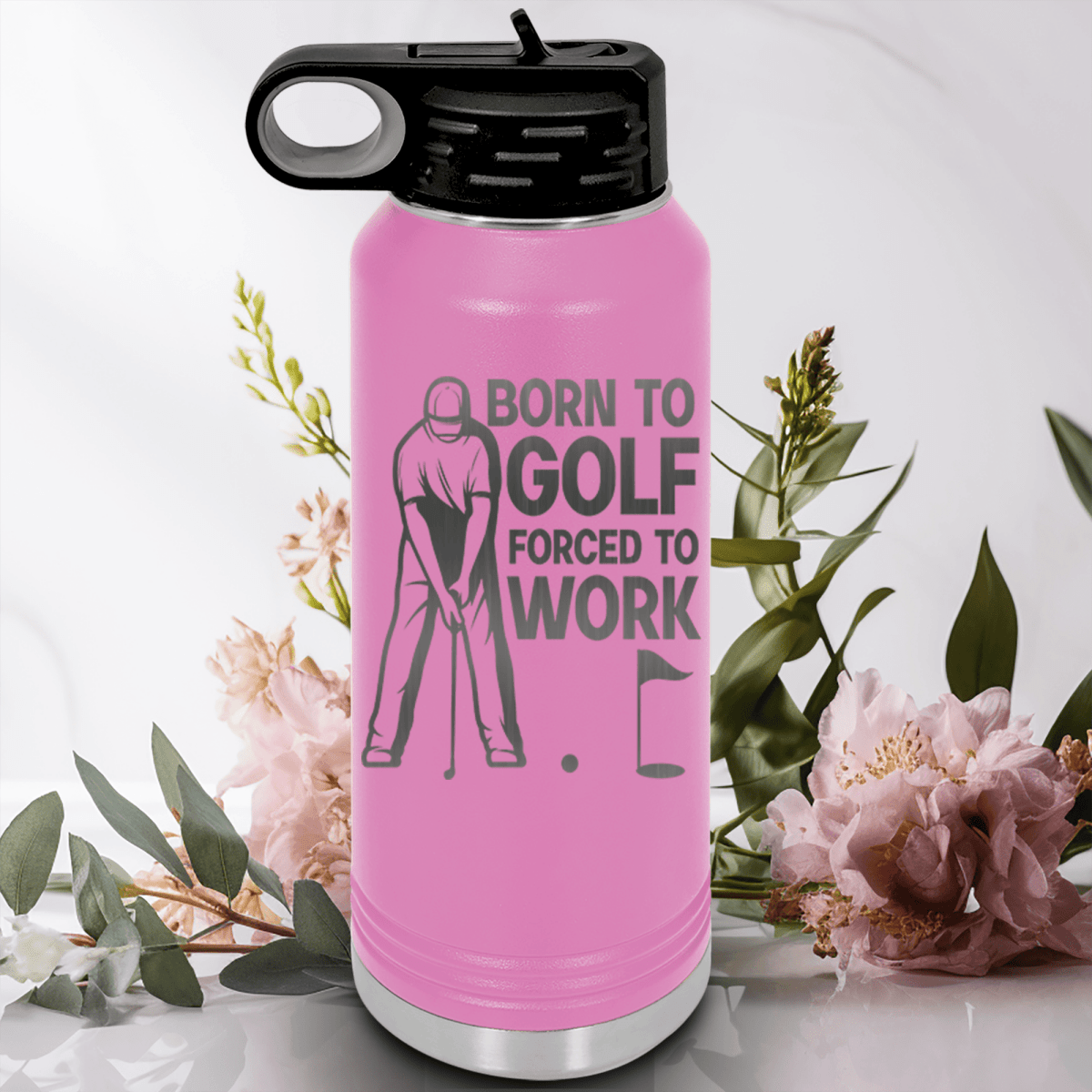 Light Purple golf water bottle Born To Golf