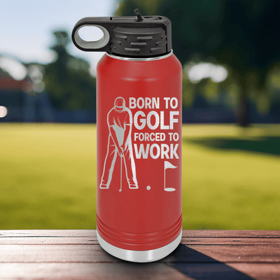 Red golf water bottle Born To Golf