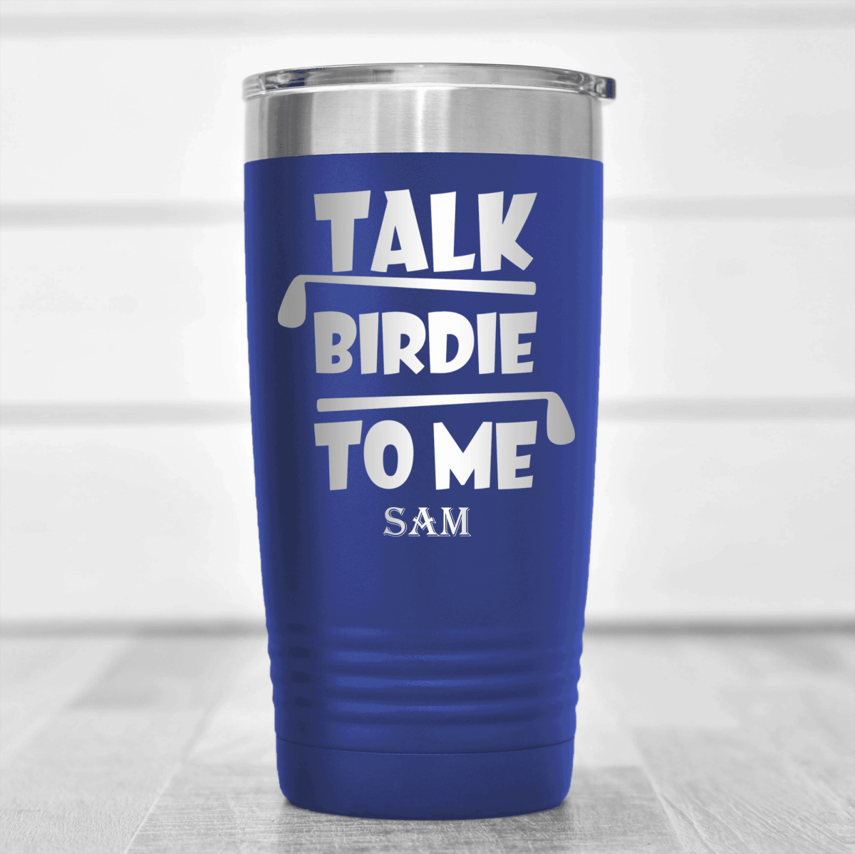 Blue Golf Tumbler With Dirty Birdie Design