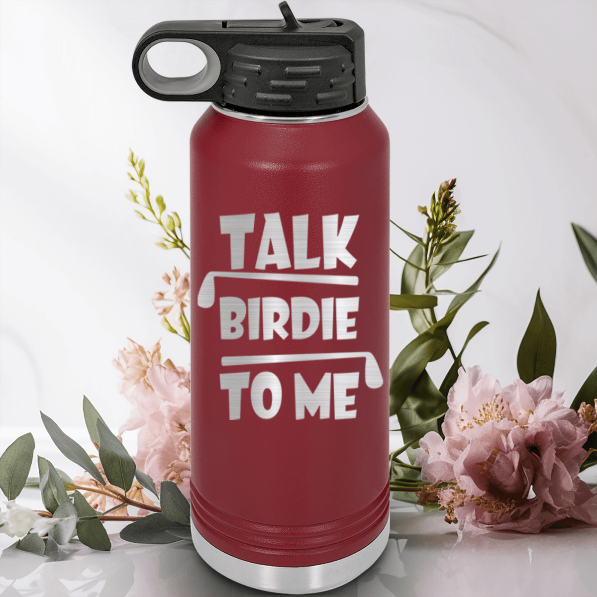 Maroon golf water bottle Dirty Birdie