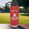 Red golf water bottle Drive Like You Stole