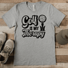 Grey Mens T-Shirt With Golf Is My Therapy Design