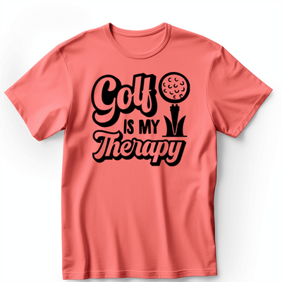 Light Red Mens T-Shirt With Golf Is My Therapy Design