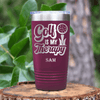 Maroon Golf Tumbler With Golf Is My Therapy Design