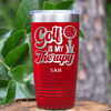 Red Golf Tumbler With Golf Is My Therapy Design