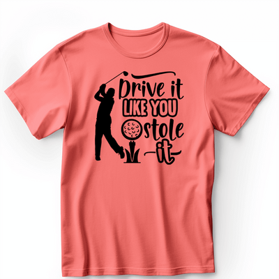 Light Red Mens T-Shirt With Golf Thief Design