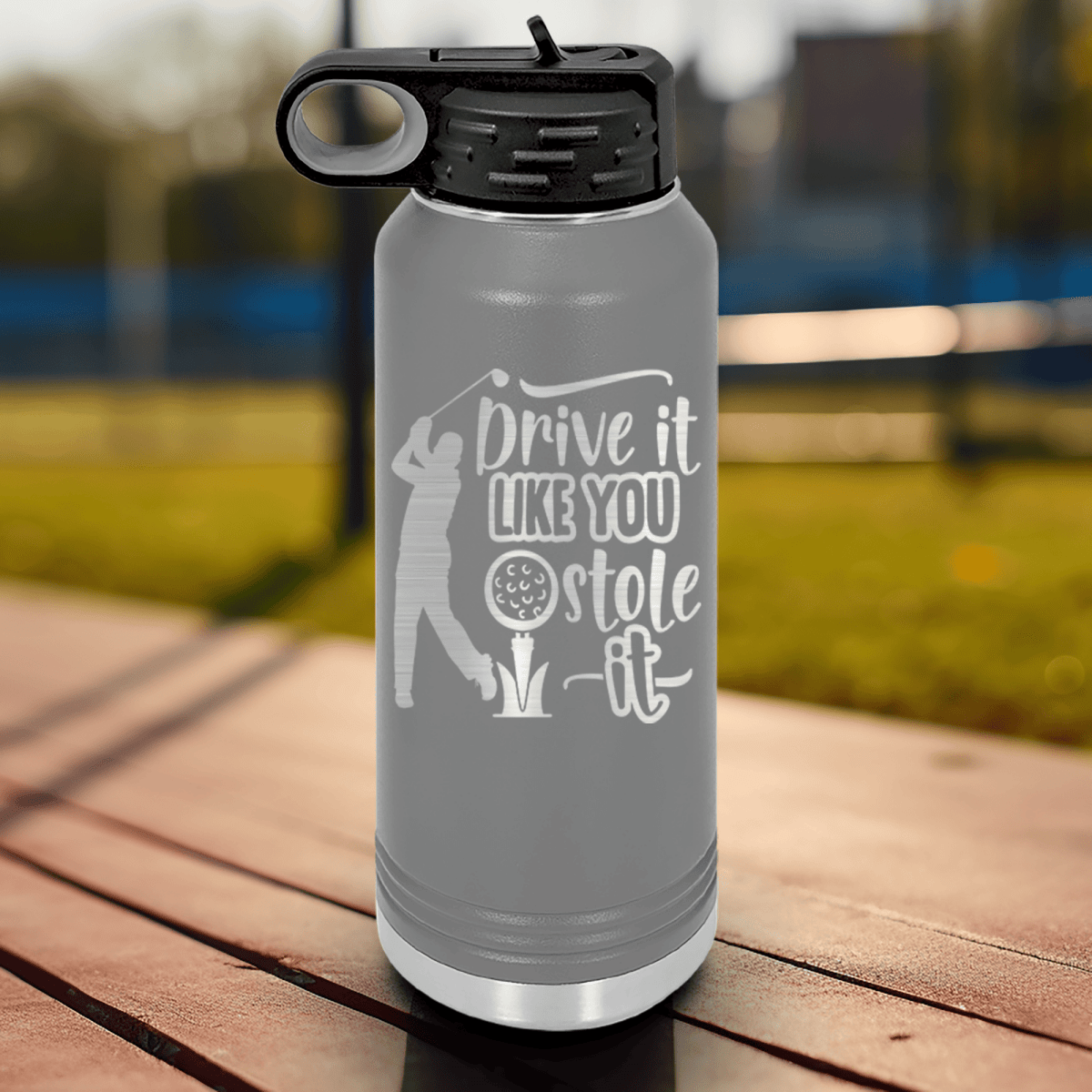 Grey golf water bottle Golf Thief