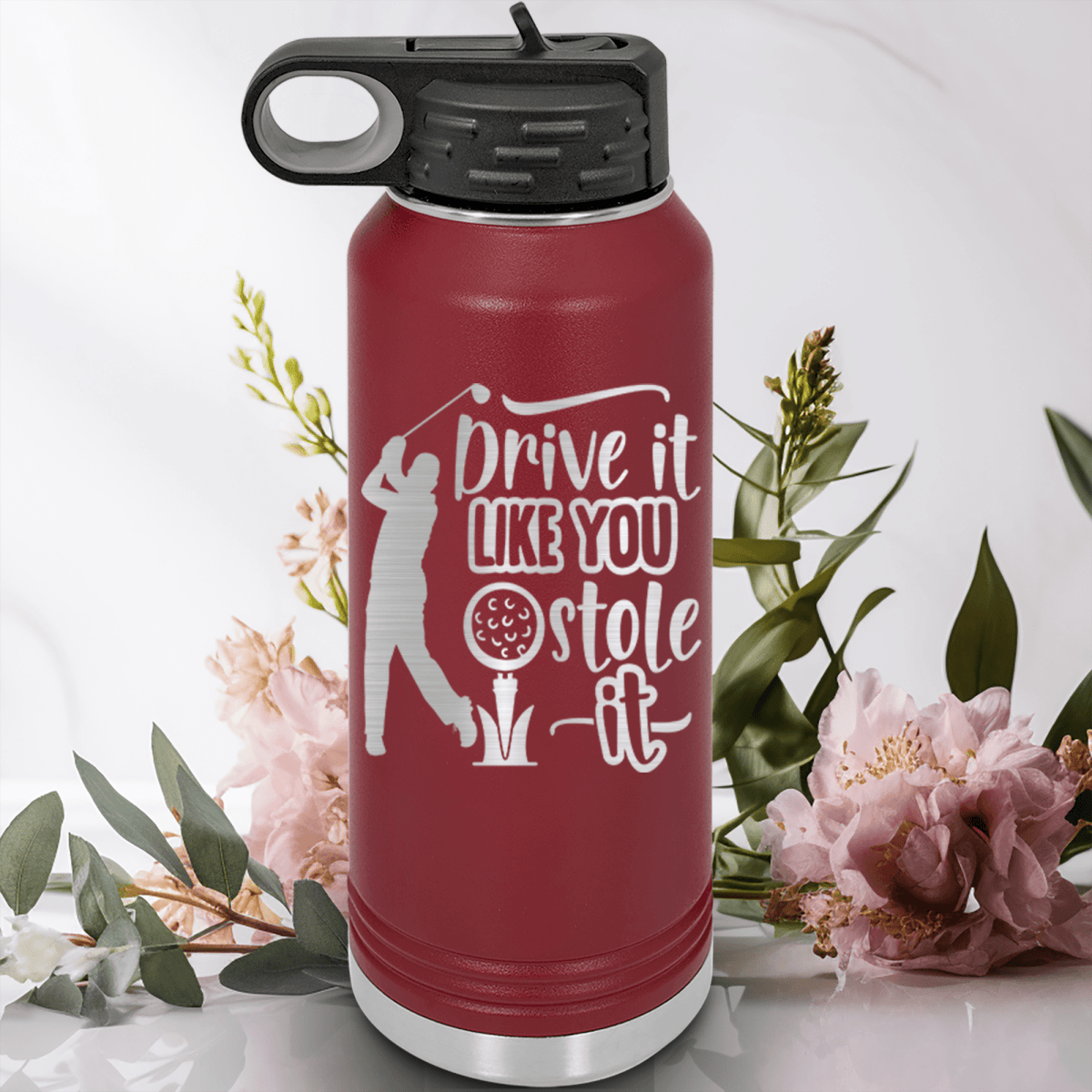 Maroon golf water bottle Golf Thief