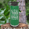 Green golf water bottle Golfing Takes Balls