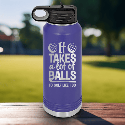 Purple golf water bottle Golfing Takes Balls