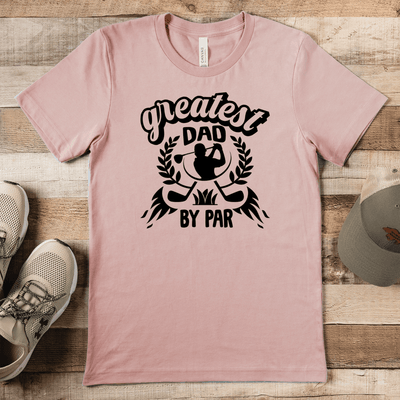Heather Peach Mens T-Shirt With Greatest Dad By Par Design