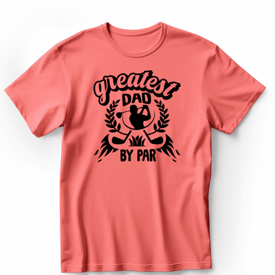 Light Red Mens T-Shirt With Greatest Dad By Par Design