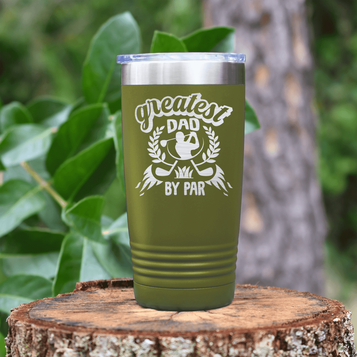 Light Blue golf tumbler Greatest Dad By Par