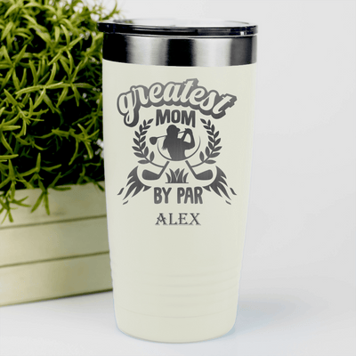White Golf Tumbler With Greatest Mom By Par Design