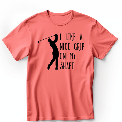 Light Red Mens T-Shirt With Grip On My Shaft Design
