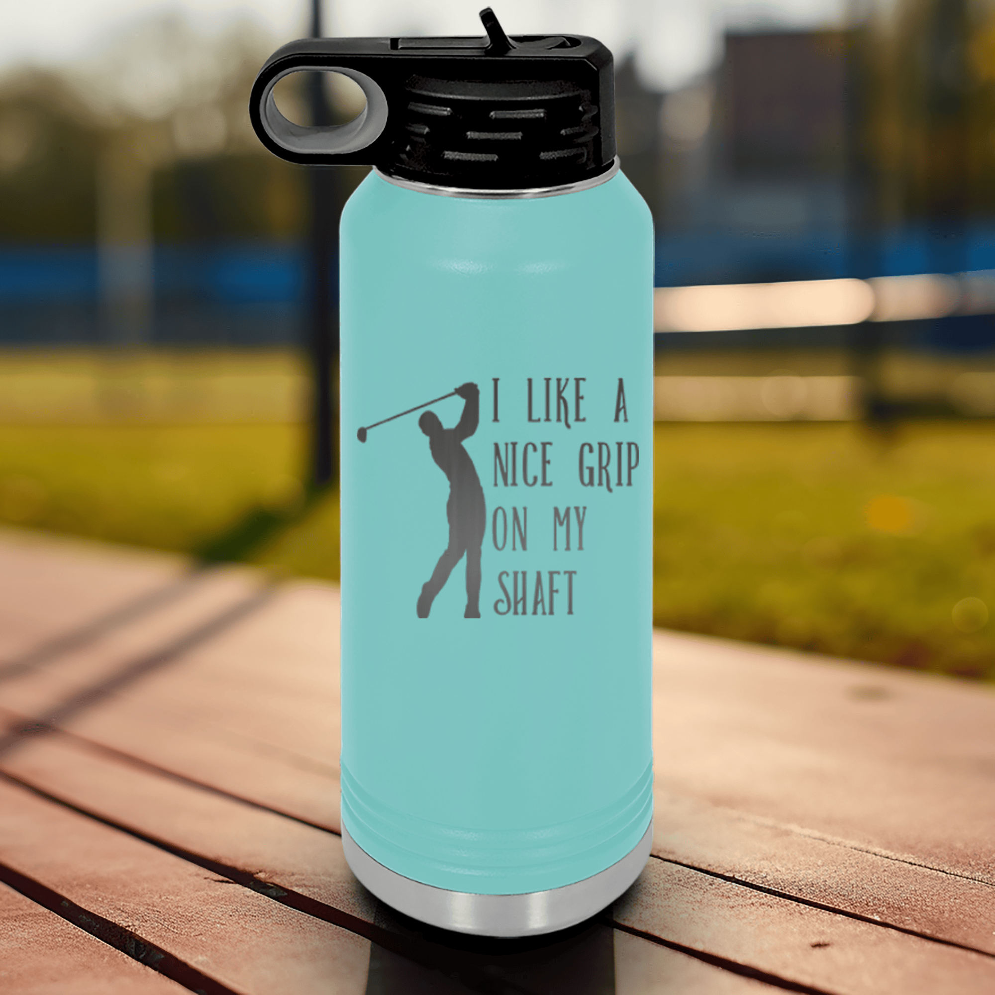 Teal golf water bottle Grip On My Shaft