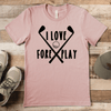 Heather Peach Mens T-Shirt With I Love Foreplay Design
