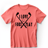 Light Red Mens T-Shirt With I Love Foreplay Design