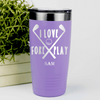 Light Purple Golf Tumbler With I Love Foreplay Design