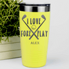 Yellow Golf Tumbler With I Love Foreplay Design