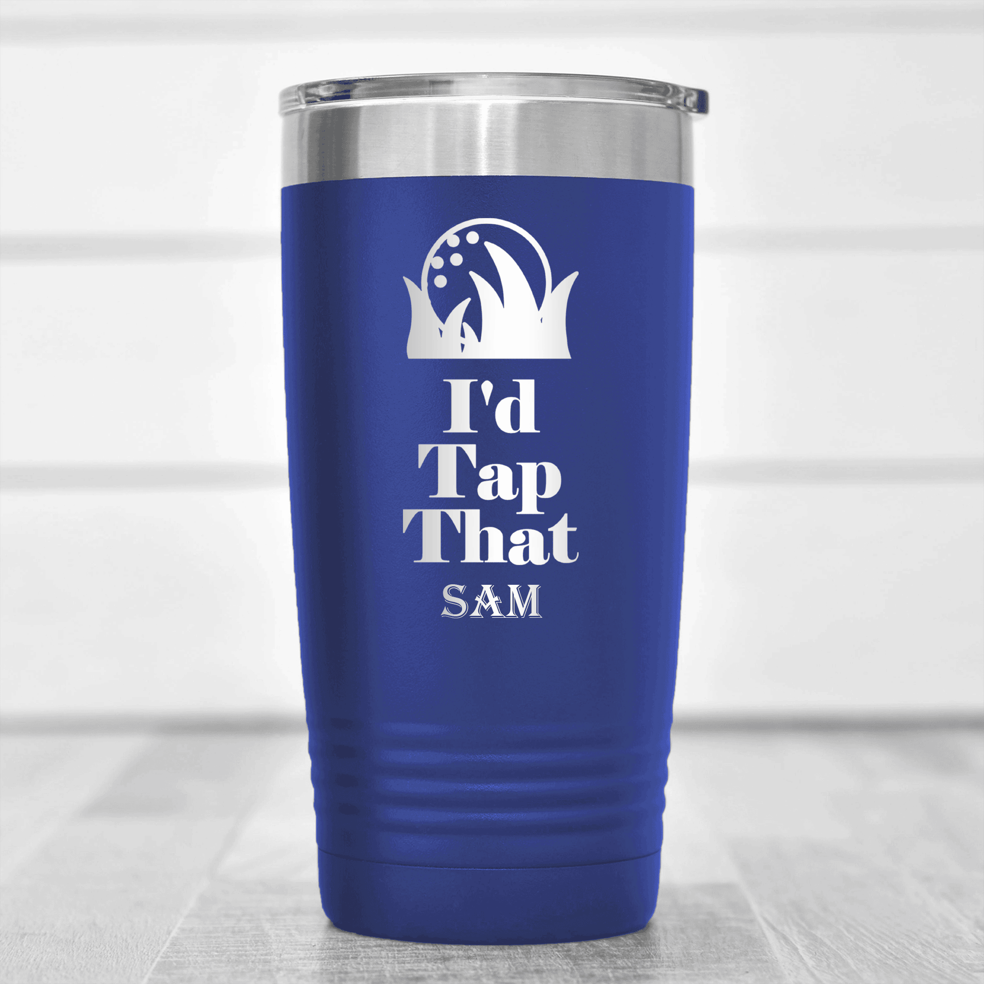 Blue Golf Tumbler With Id Tap That Design