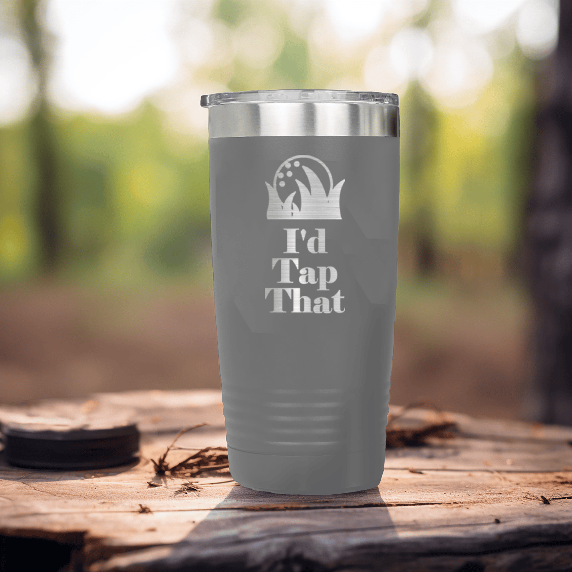 Grey golf tumbler Id Tap That