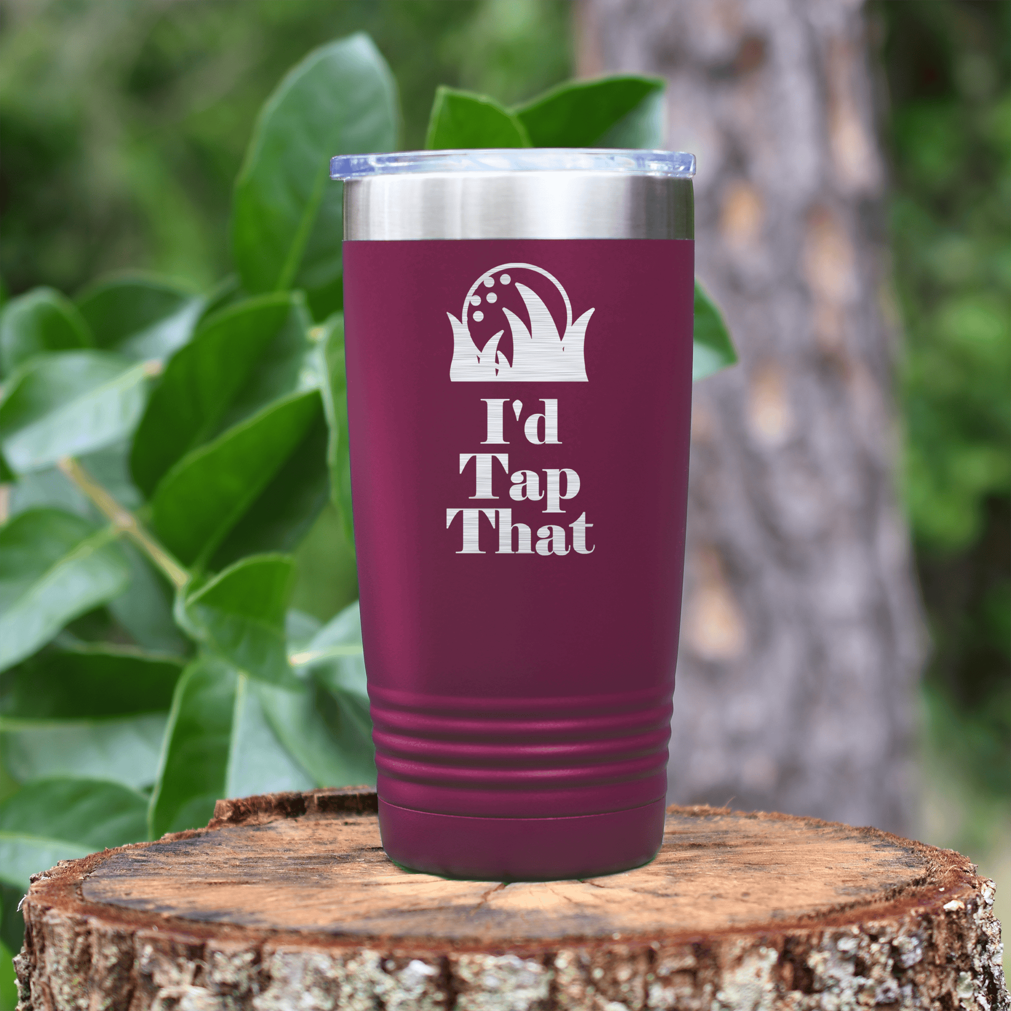 Maroon golf tumbler Id Tap That