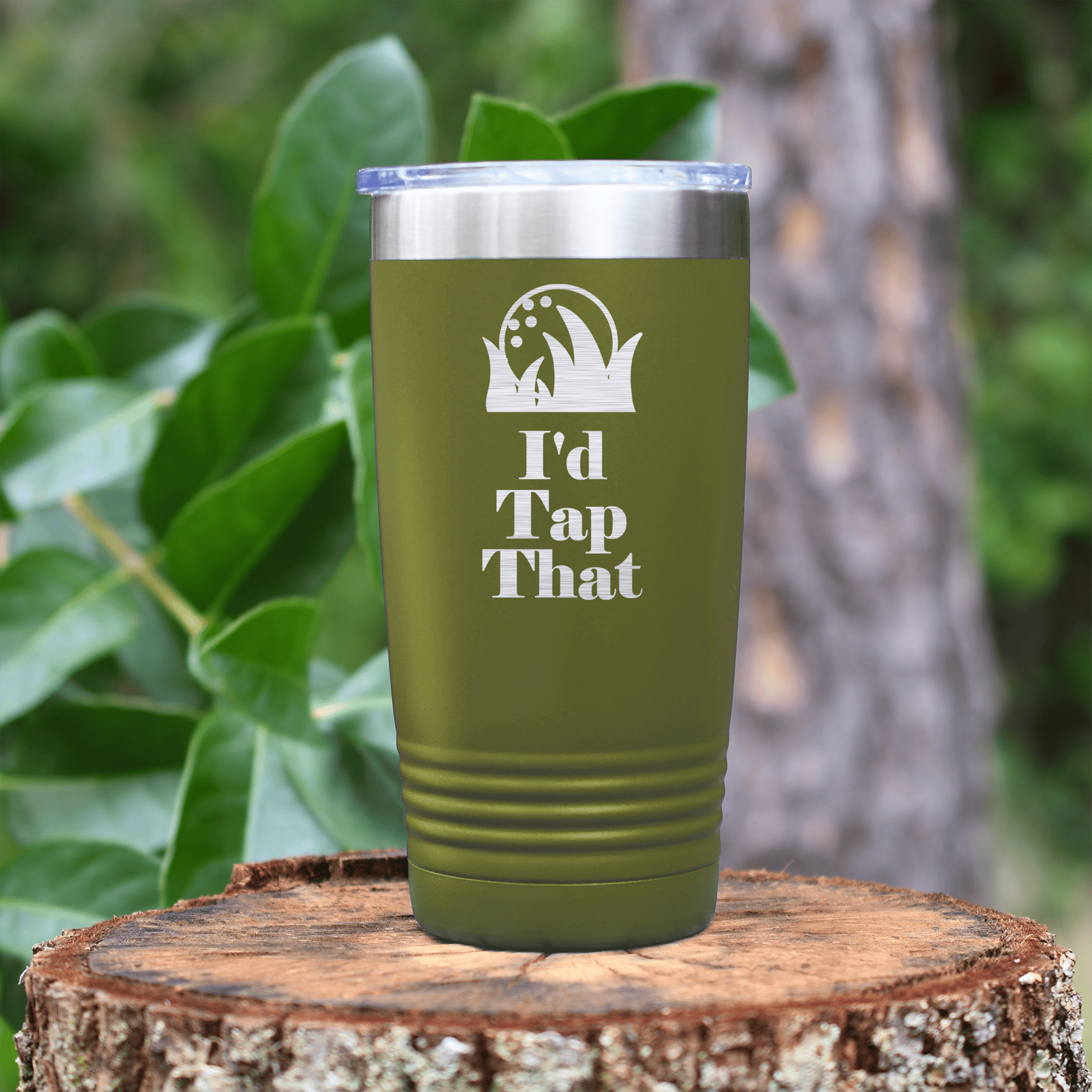 Military Green golf tumbler Id Tap That