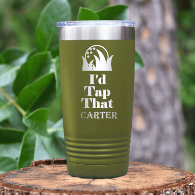 Military Green Golf Tumbler With Id Tap That Design