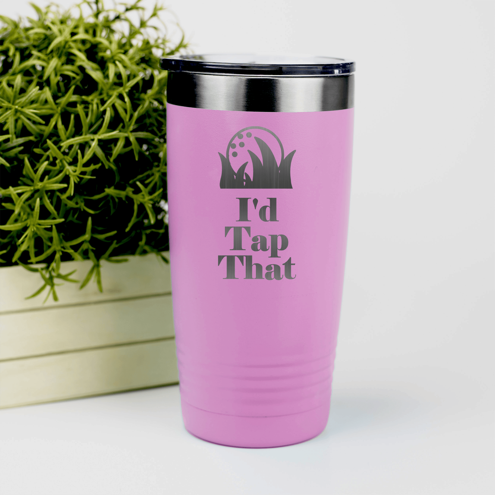 Pink golf tumbler Id Tap That