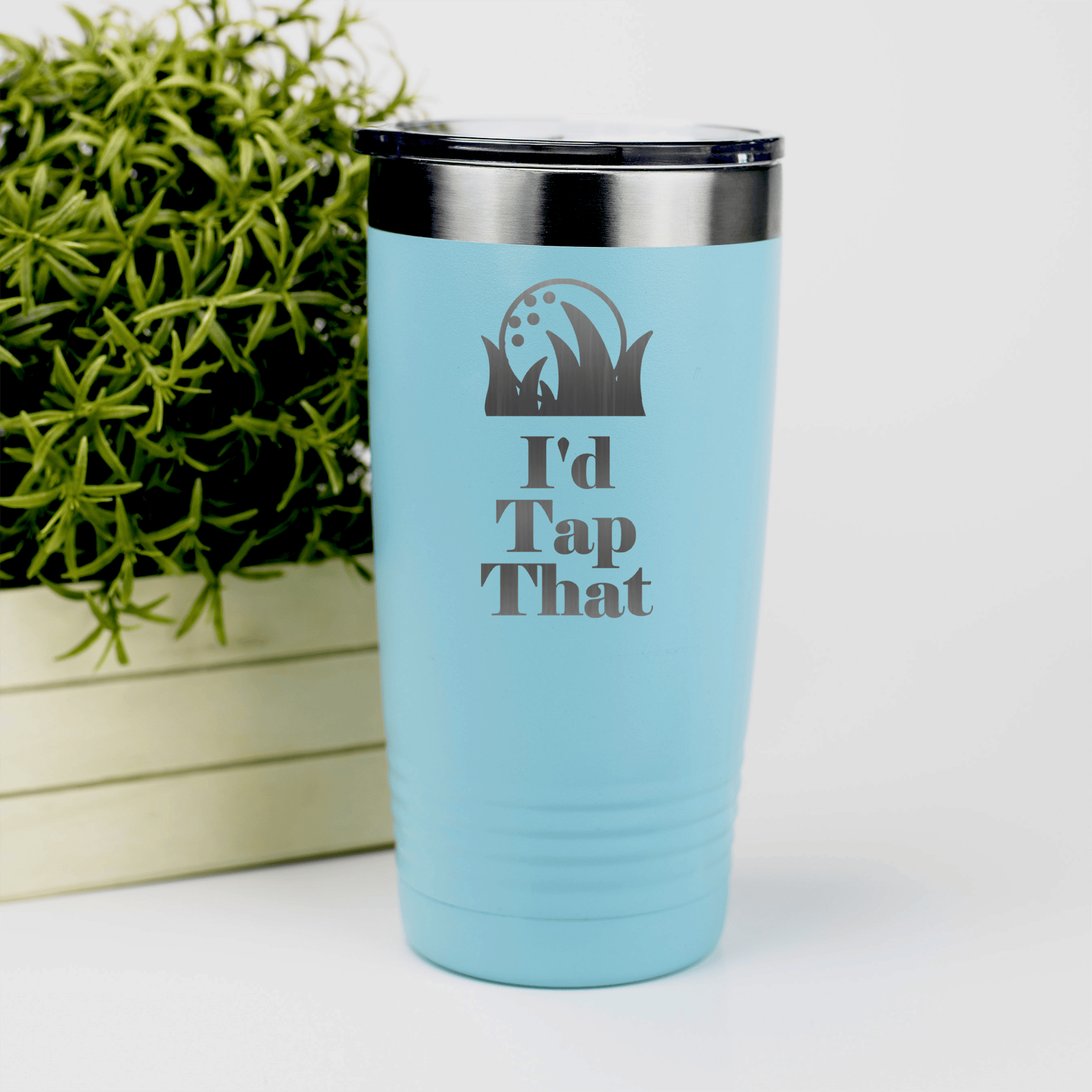 Teal golf tumbler Id Tap That