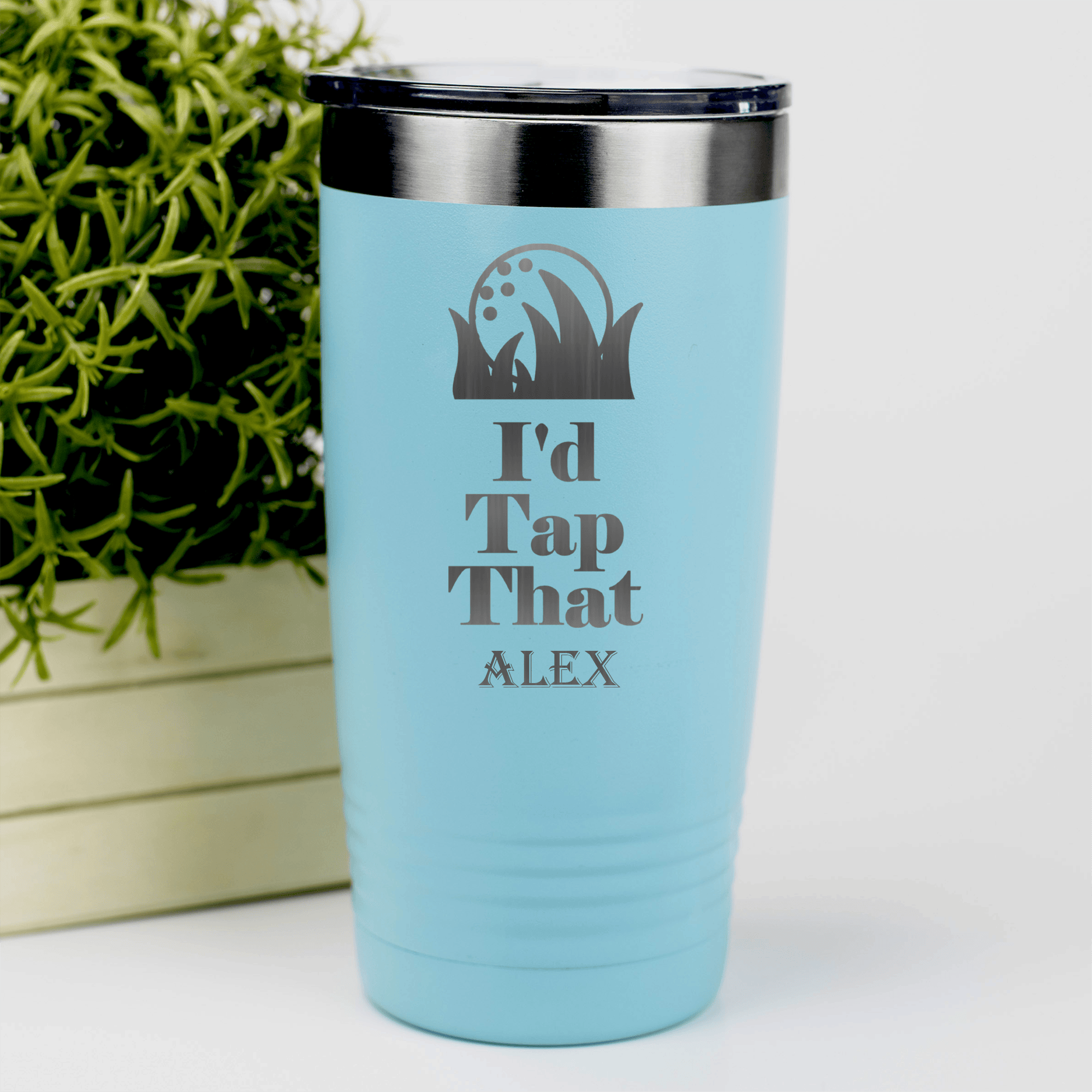 Teal Golf Tumbler With Id Tap That Design