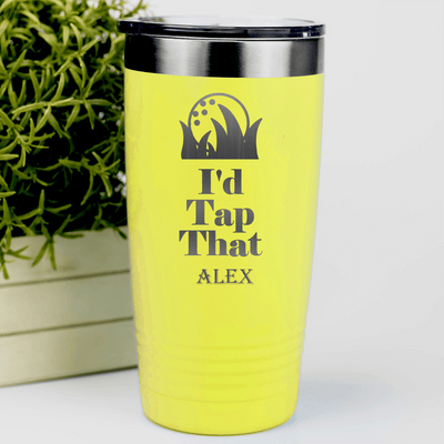 Yellow Golf Tumbler With Id Tap That Design