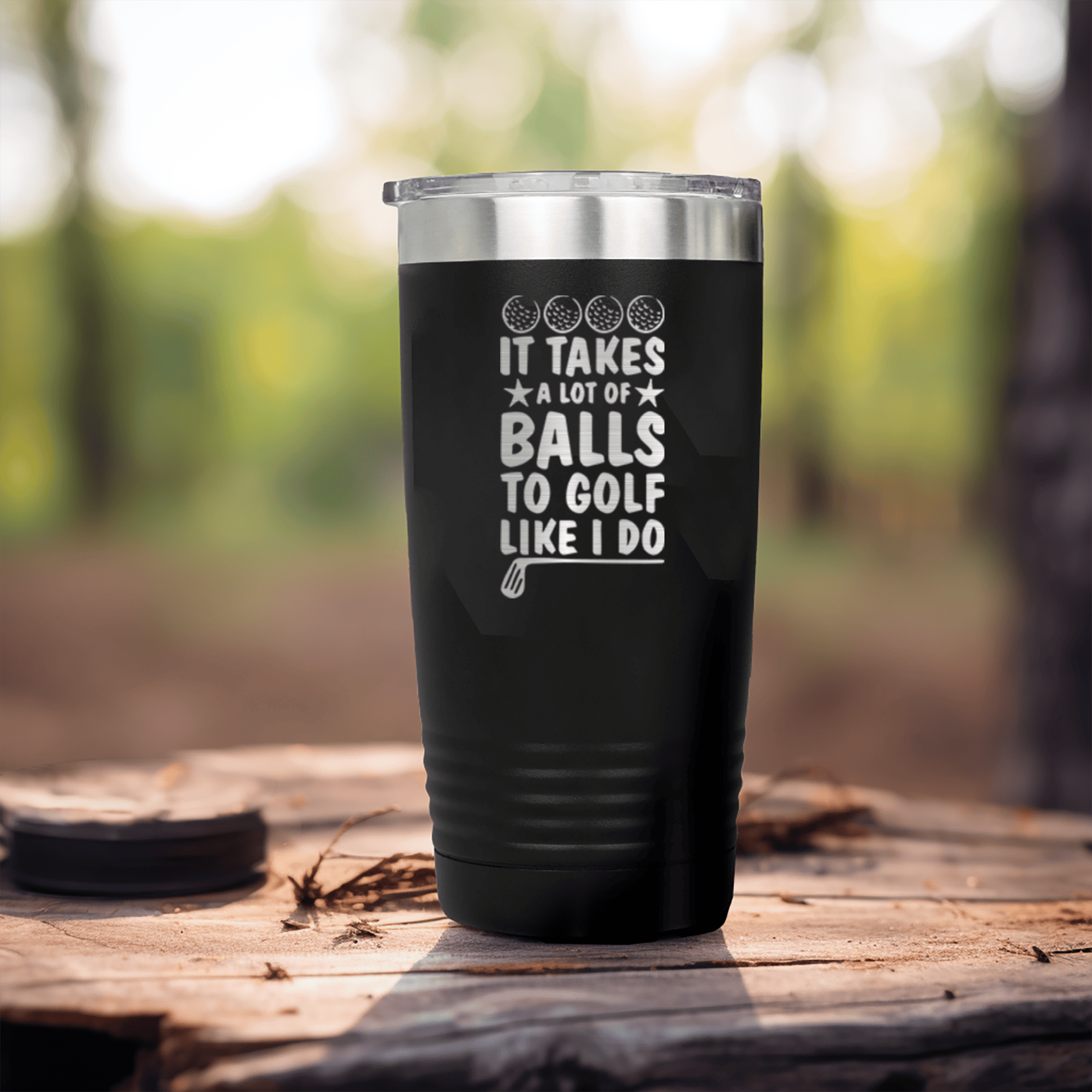 Navy golf tumbler It Takes Balls To Golf Like I Do