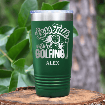 Green Golf Tumbler With Less Talk More Golf Design